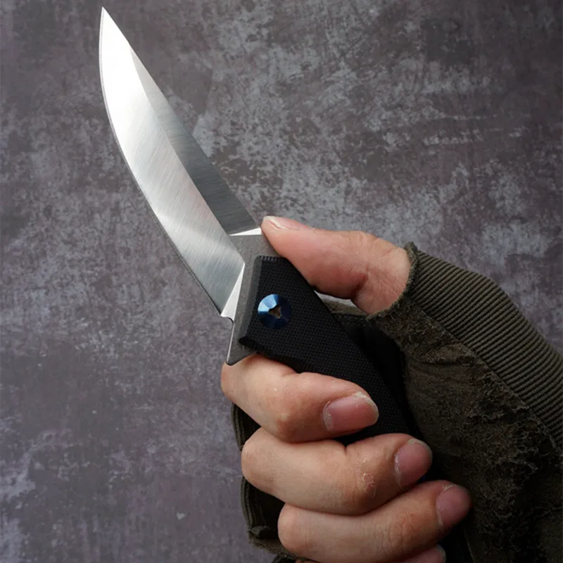 

Hysenss Outdoor Camping Hiking Survival Tactical Folding Knife D2 Steel Blade G10 Non-slip Handle Peeling Cutting Edc Tool