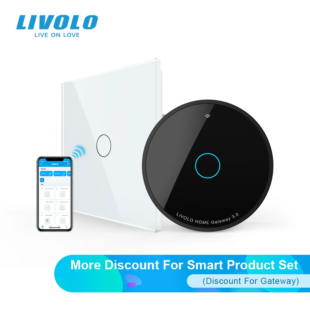

Livolo Smart Zigbee Wall Touch Light Switch,1Gang Wireless APP Control,Google Home Alexa Yandex Device,UK Standard With Gateway