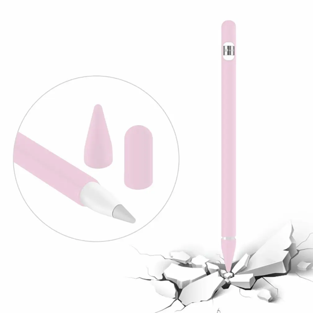 Цветной Мягкий силиконовый чехол для стилуса Apple совместимый с планшетом iPad
