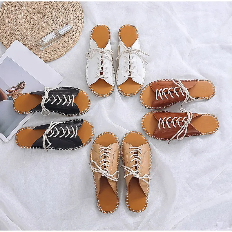 

Breathable Open Toe Ladies Slip on Flat Comfort Beach Slipper Female Fashion Outdoor Footwear New Summer Women Walking Shoes