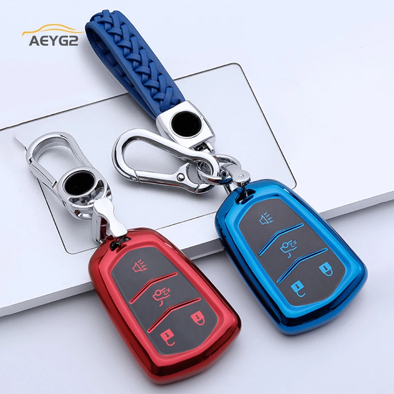 

Soft TPU Car Remote Key Full Cover Case For Cadillac ATS CT6 CTS DTS XT5 Escalade ESV SRX STS XTS ELR XT4 VT6 ATSL 28T 2014-2018