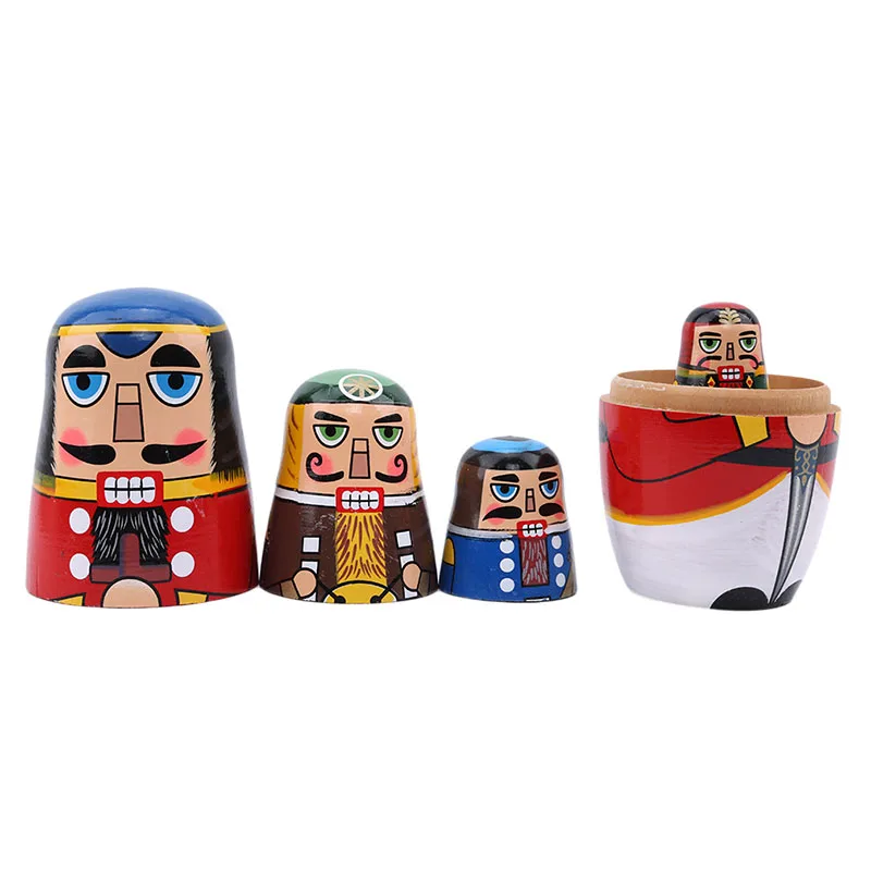 5 Pcs/Set Walnut Russian Dolls Hand Painted Home Decor Birthday Gifts Baby Toys Nesting Wooden Matryoshka | Игрушки и хобби