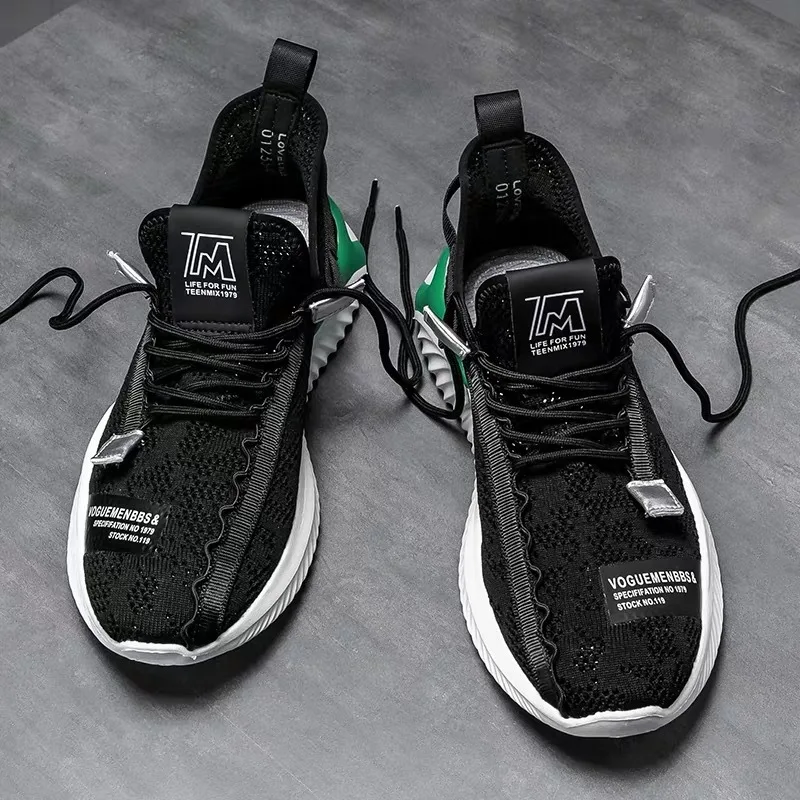 

2021 New Hot Men Casual Sneakers Spring Summer Breathable Knit Mesh Fashion Cool Casual Sport Running Shoes Comfortable Trainers