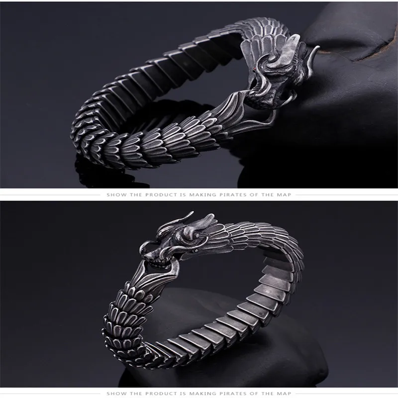 Модный браслет с головой дракона для мужчин черные браслеты дружбы вольфрамовый