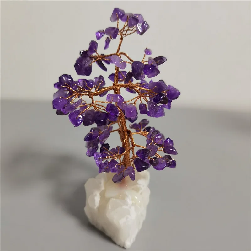 1pc Natural Amethyst Rose Quartz Tree of Life Rock Mineral Specimen Reiki Healing Home Decoration DIY Gifts Souvenir | Дом и сад