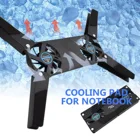 Портативный складной кулер Besegad для ноутбука, охлаждающая подставка с двумя вентиляторами для Chromebook, Samsung, Lenovo, Dell
