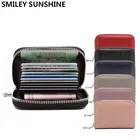 Тонкий кошелек из натуральной кожи с Rfid-защитой для мужчин и женщин, маленький тонкий бумажник на молнии, портмоне на молнии, 2022