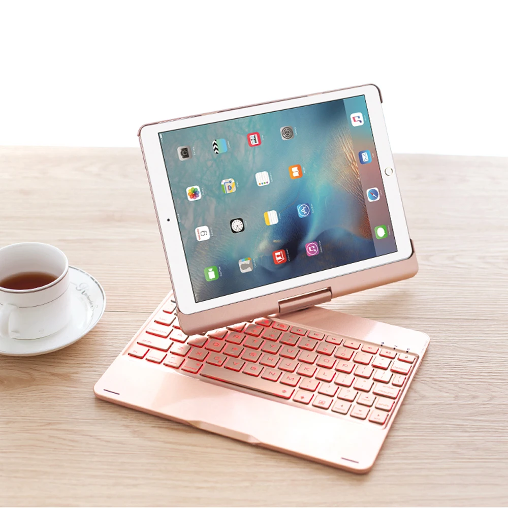 Поворотная bluetooth-клавиатура на 360 градусов, 7 цветов, чехол с подсветкой для Apple iPad Air 3 Pro 10,5 A1701 A1709