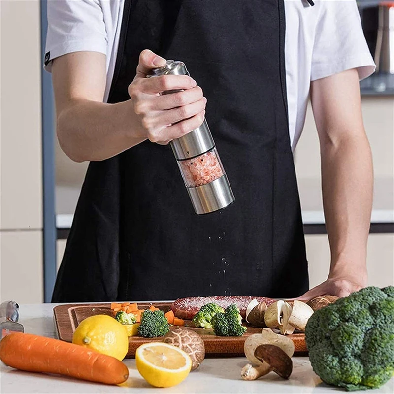 

2 Pcs Salt and Pepper Mill Set,Electric Pepper Mills with Stand,Ceramic Grinders with Adjustable Coarseness