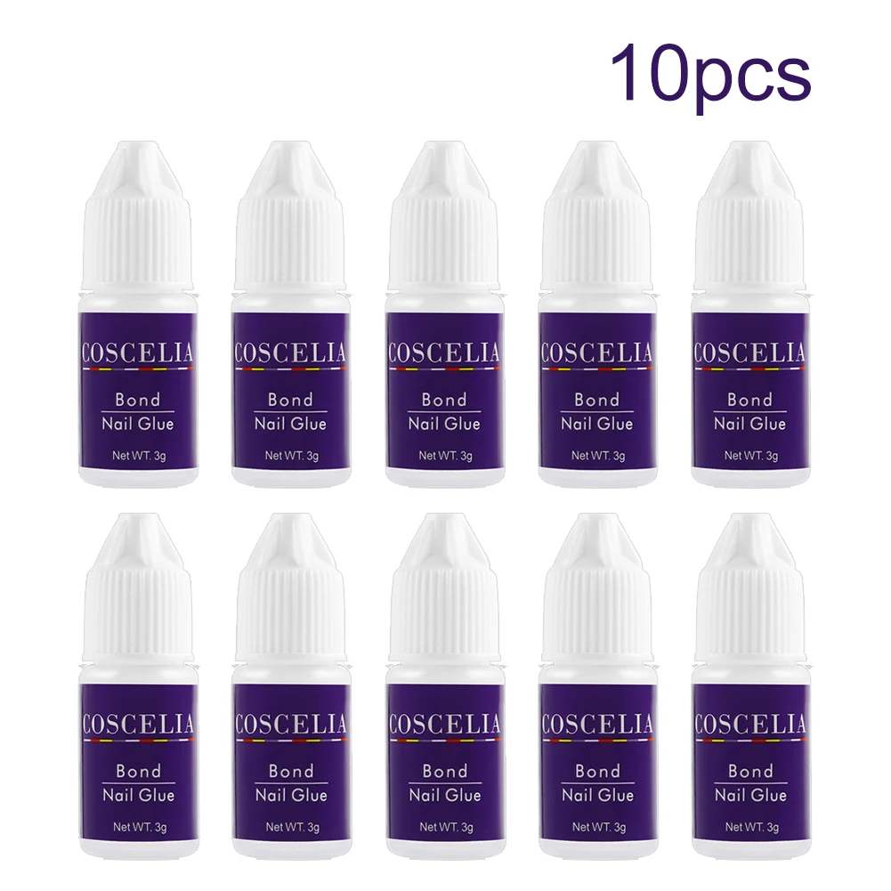

10pcs Set Nail Glue For False Nails Strong Fake Suitable For Sticky Acrylic Nail Art Super Strong Adhesive Rhinestone Beauty