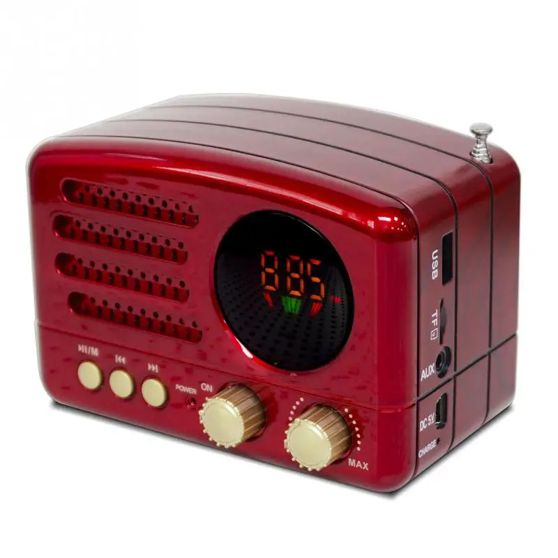 M-162BT Red M-161BT аудио Bluetooth динамик радио ABS Ретро прочный домашний USB Перезаряжаемый AM FM SW портативный многофункциональный подарок TF слот для карты - Цвет: M-162BT Red