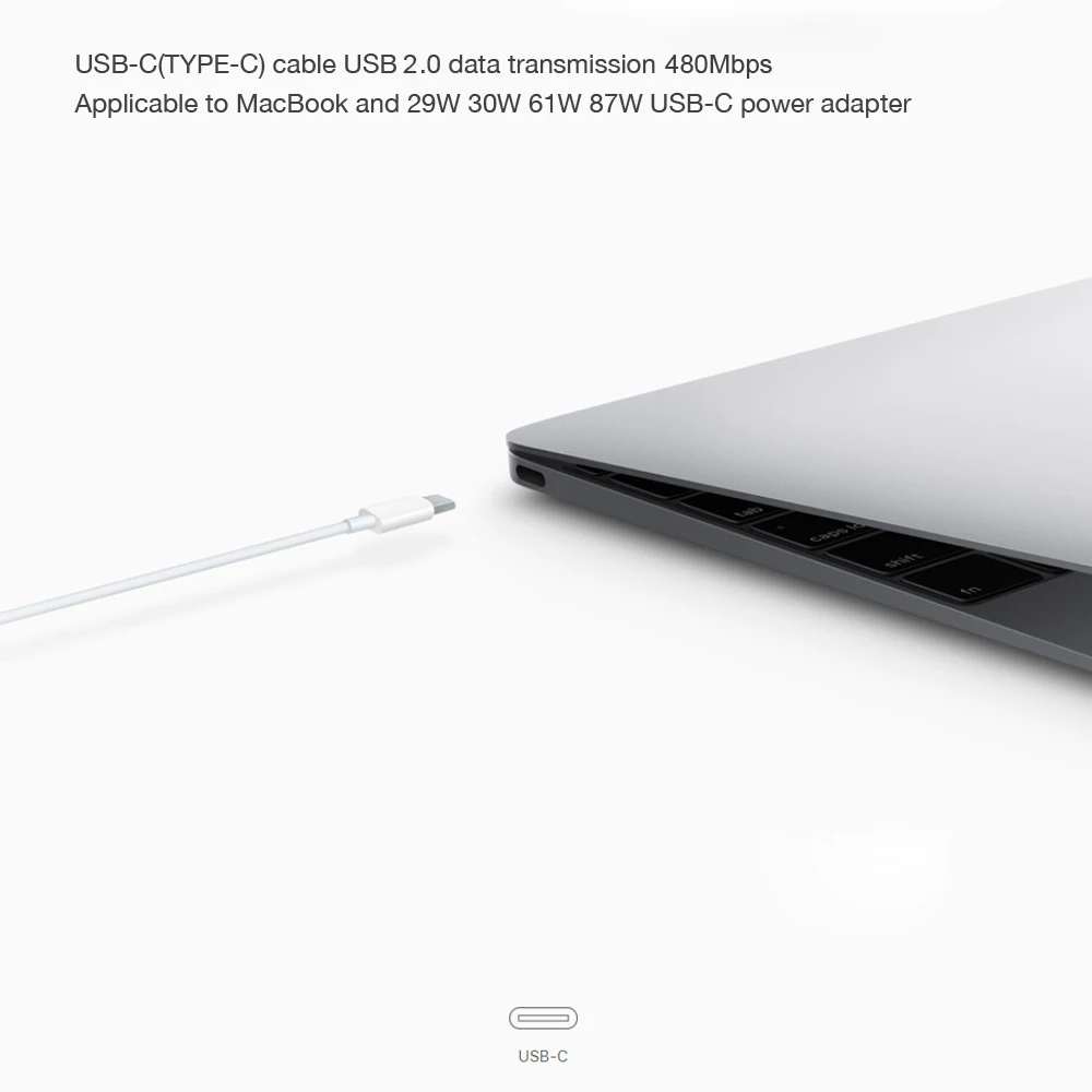 USB C кабель для быстрой зарядки 2 м USB2.0 3A подходит MacBook/Pro/Air iPad Pro и 29 Вт 30 61 87 type