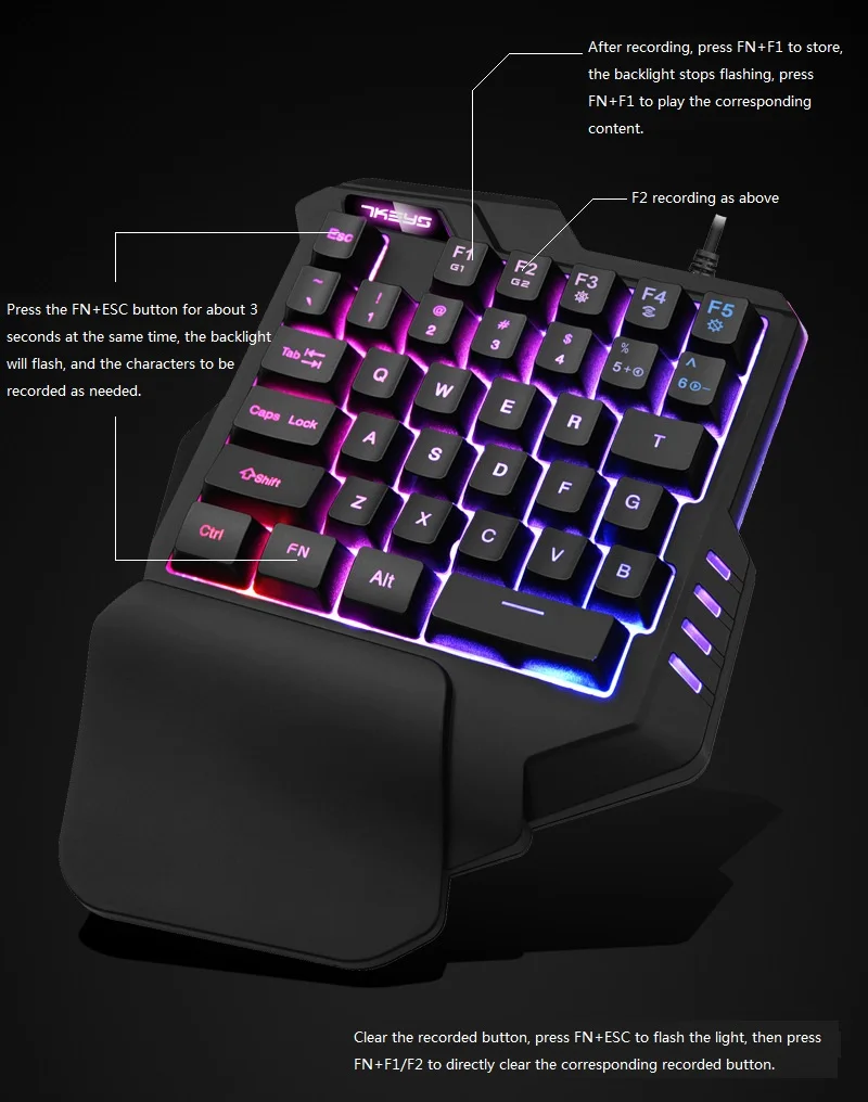 Одноручная Механическая игровая клавиатура портативная мини игровой контроллер