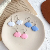creative white cloud earrings stud cute shape delicate drop hook earrings for women girls charm ear jewelry gifts wholesale