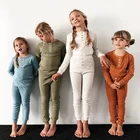 Детская Пижама для девочек, одежда для сна, комплект из 2 предметов, Хлопковая пижама для мальчиков, детский Ночной костюм, домашняя одежда на весну и осень 2021