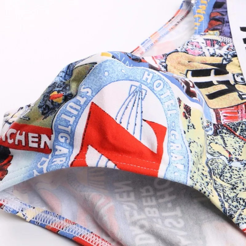 

Men Sexy Cotton Briefs HOT gay Brief flower Underwear Bikini Panties 2021 Summer New for Men