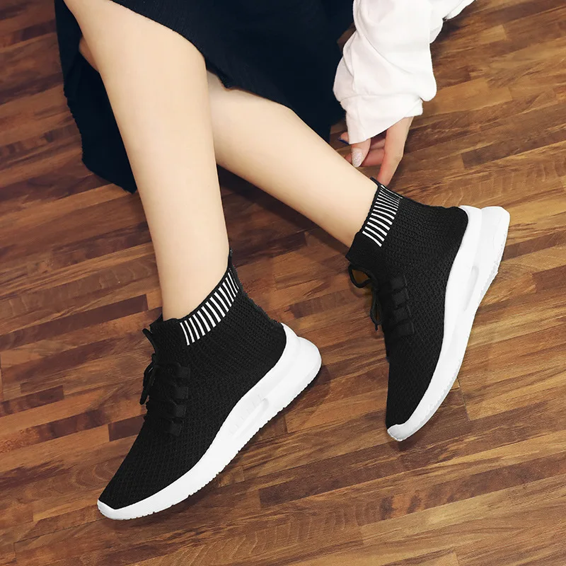 2020 Women Sneakers Fashion Socks Shoes Casual White Summer knitted Vulcanized Trainers Tenis Feminino | Обувь
