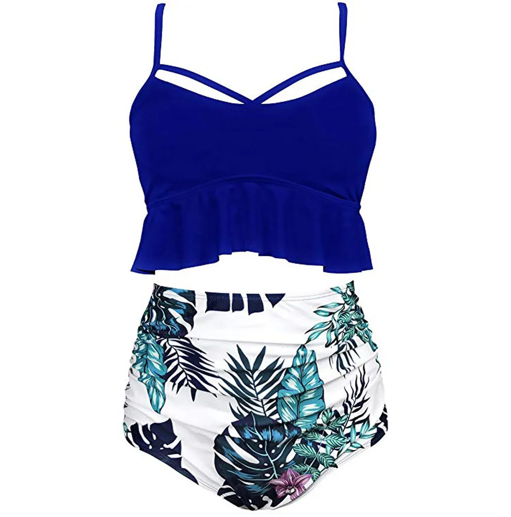 Женский купальник Леопардовый Гавайский принт пуш-ап сексуальный бикини набор