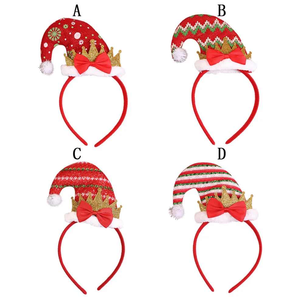 Рождественская повязка на голову головной убор в виде Санты банты для волос