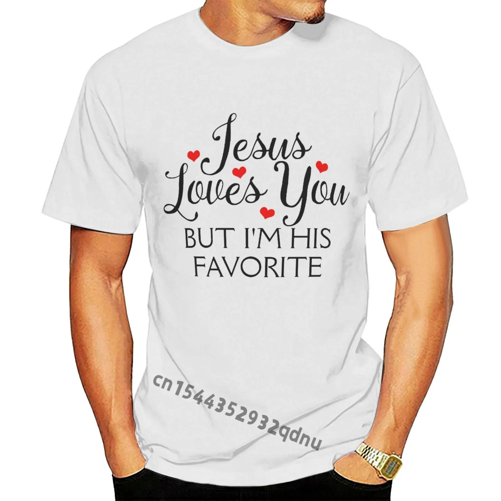 

Men T Shirt Jesus Loves You Favorite Shirt(2) Women T-shirt Cartoon Casual Short O-neck Broadcloth