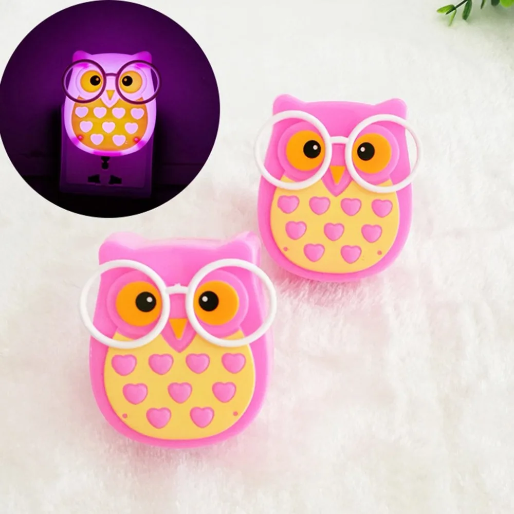 Мини светильник в виде совы светодиодный Ночной животного с датчиком