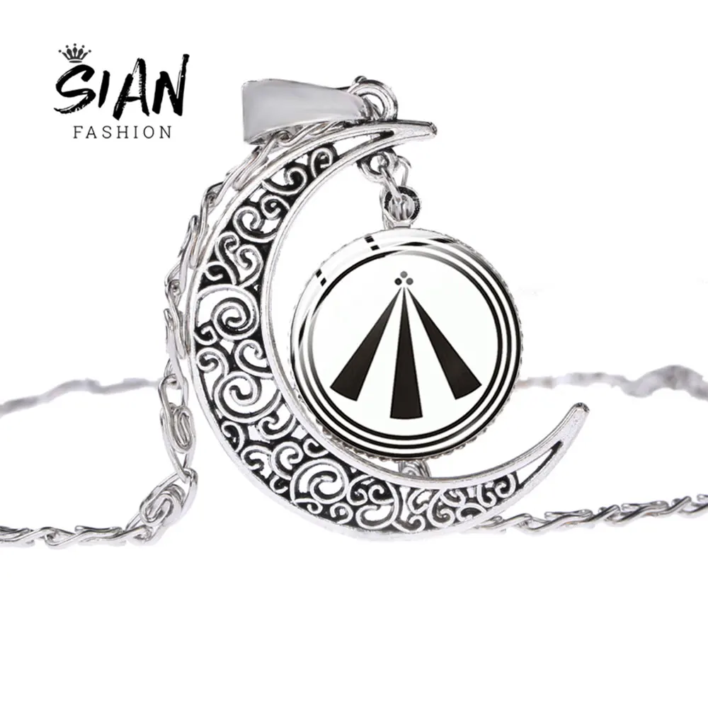 Азиатских древний друид символ луны Кулон Цепочки и ожерелья с логотипом в стиле