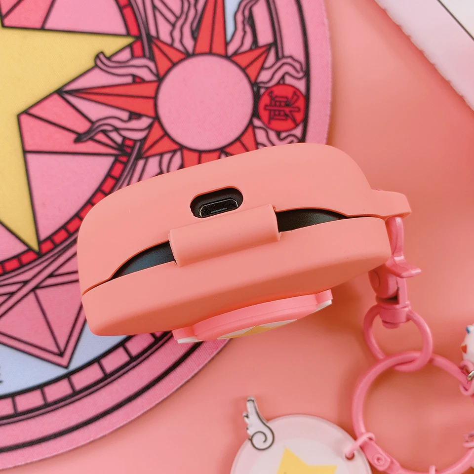 

Cute Pink Gril Soft Silicone Earphone Case for Xiaomi AirDots Keyring Cover for Redmi AirDots Bluetooth Earphone Protect Decor