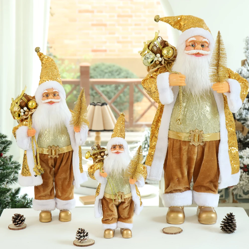 

2022 New Christmas Decorations for Home Big Santa Claus Doll Kids Toys Xmas New Year Gift Christmas Tree Decor Party Supplies