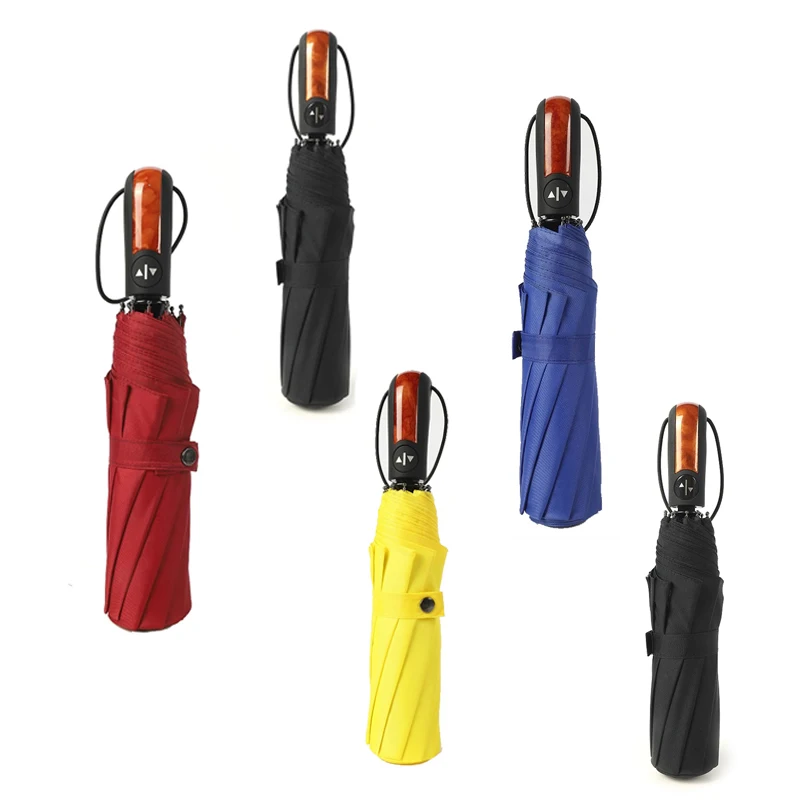 

Wooden Folding Automatic Umbrella Rain Women Umbrella Men Windproof Compact Travel Umbrella Car Male Auto Open/Close