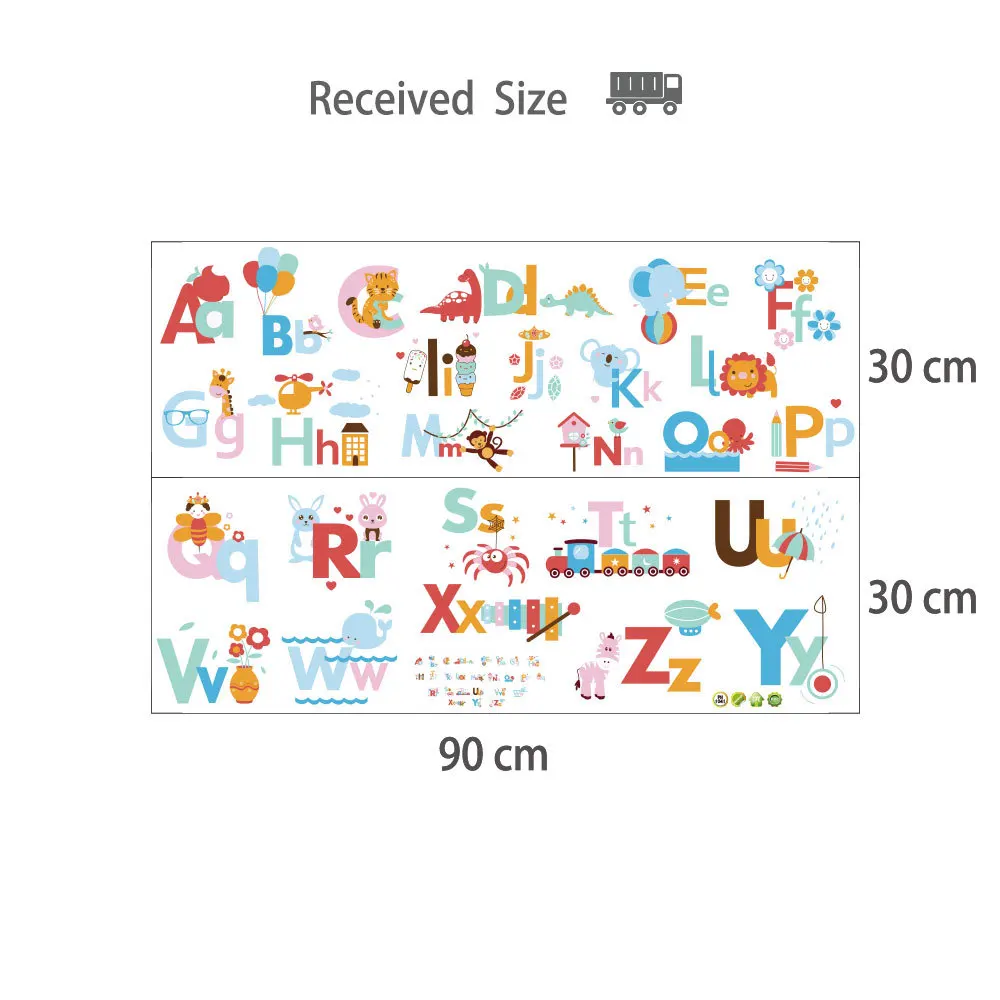 

Cartoon Alphabet ABC Wall Sticker Cute WallPaper Home Decor for Kids Room Living Room Removable Wall Decal DIY Decoration