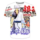 Футболки Gintama, детская одежда, футболки с японским аниме, топы для мальчиков и девочек, летняя забавная крутая модная детская одежда с коротким рукавом в стиле Харадзюку