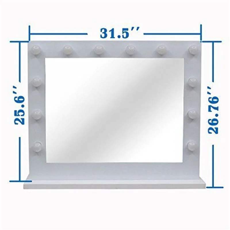 Регулируемая яркость 12 Светодиодный ных лампочек белое голливудское зеркало для