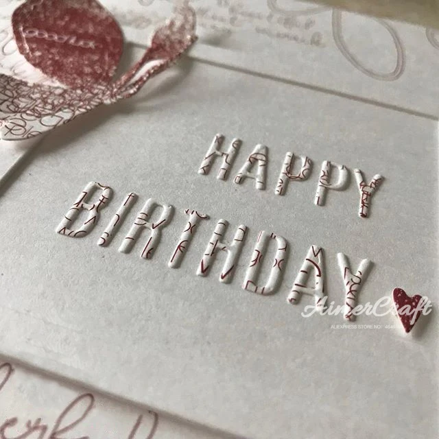 Металлические Вырубные штампы для блокнота с 26 буквами искусственное рельефное