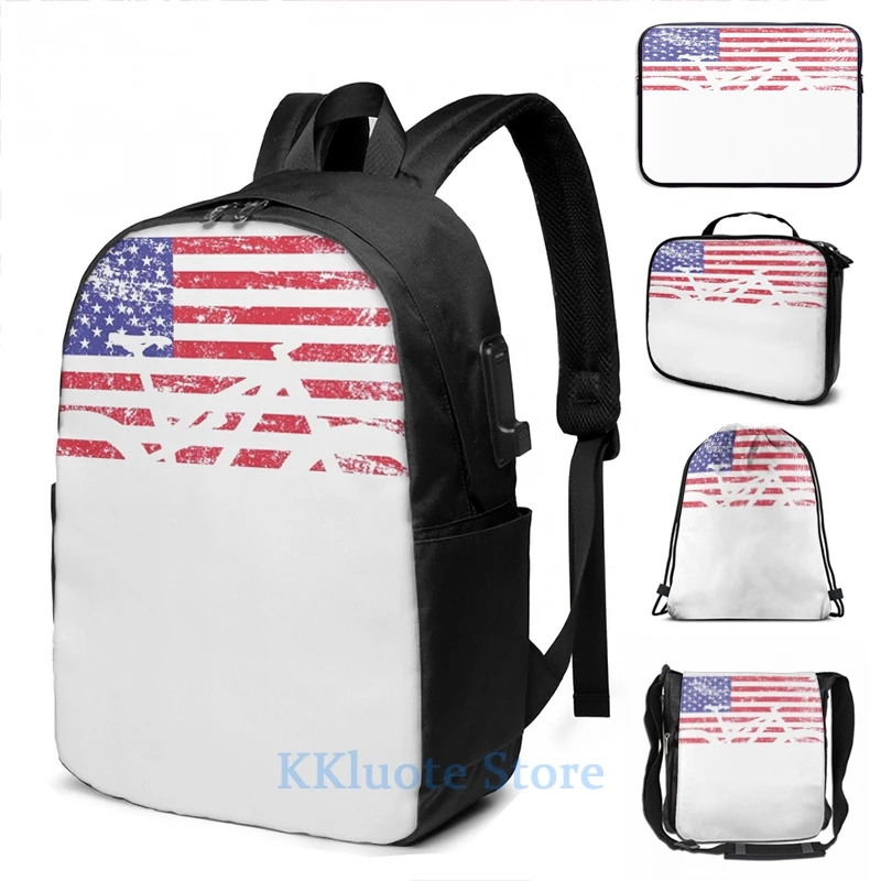 Винтажный рюкзак для мужчин и женщин забавный ранец с американским флагом