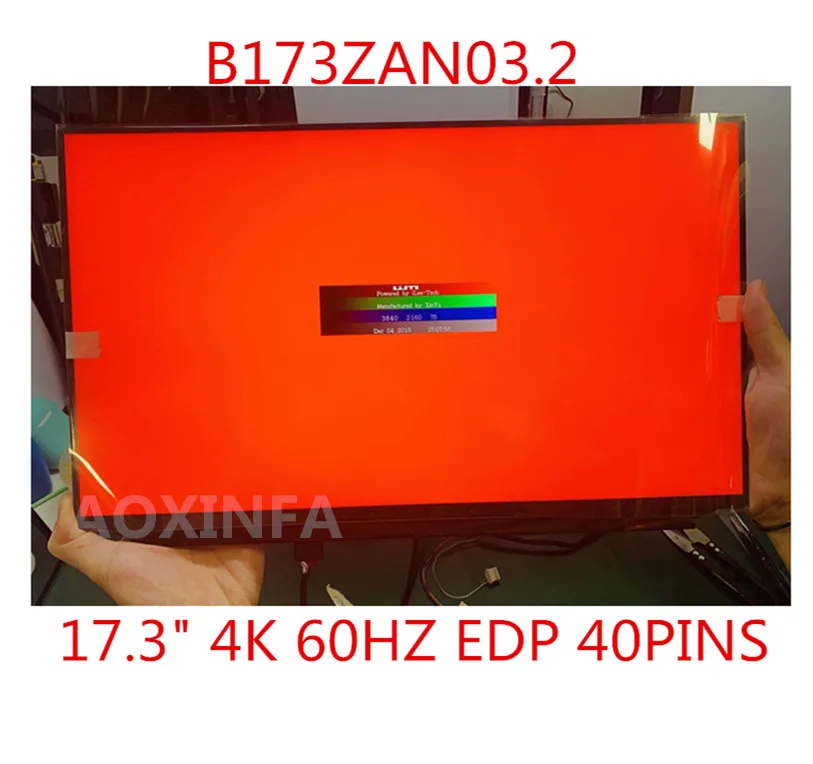 

17.3'' B173ZAN03.0 B173ZAN03.1 B173ZAN03.2 FHD LCD Screen Display Panel 3840(RGB)×2160 eDP 40 Pins 60Hz