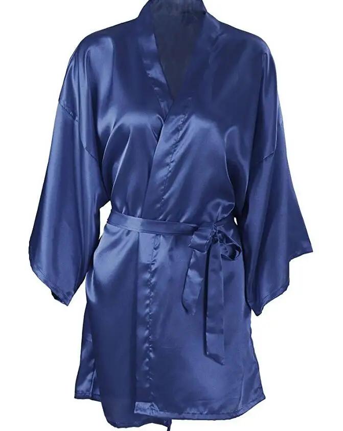 

Wedding Bride Bridesmaid Silk Satin Robe Floral Bathrobe Short Kimono Robe Night Robe Bath Robe Fashion Dressing Gown For Women