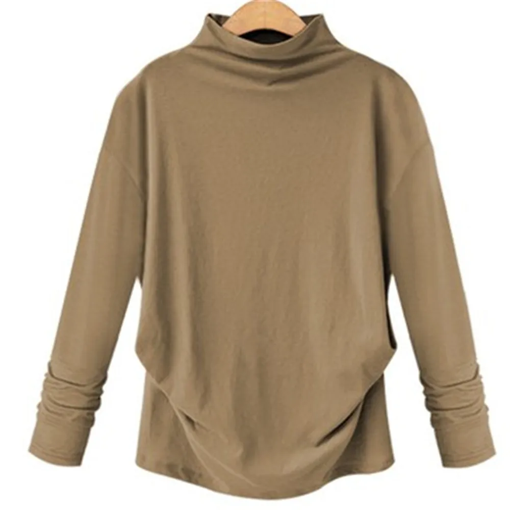 Пуловер футболки в Корейском стиле Женская одежда Сезон осень С длинными