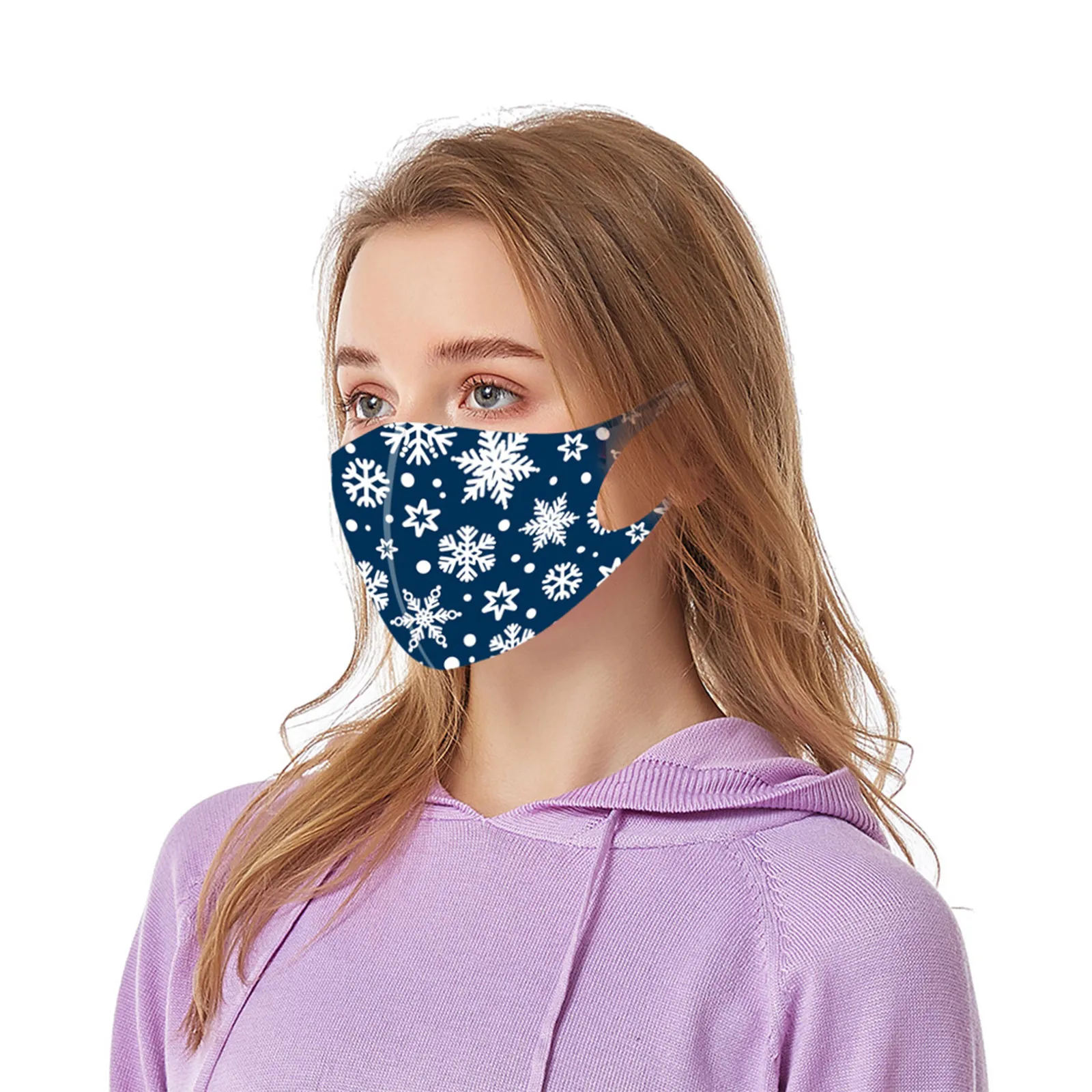 

Reusable Unisex Christmas Party Masks 1pc Snowflake 3d Printed Funny Face Mask Women Men Dustproof Washable Mascarilla Masque#E