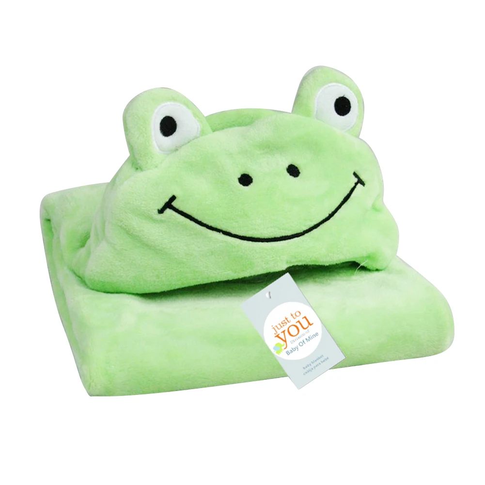Frog Cute Animal Shape Baby Hooded Towel Cute Newborns Fleece Baby Bath Towel Robe Cloak Baby Cute Cloak Blanket - Цвет: Frog