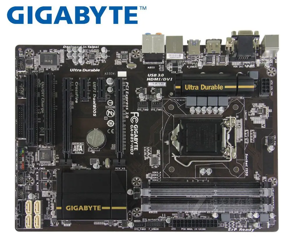 Б/у десктопная Материнская плата Gigabyte GA-B85-HD3 оригинальная материнская ПК LGA 1150 DDR3
