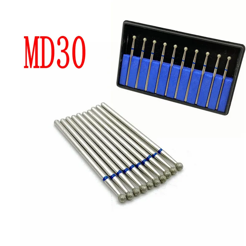 Алмазная дрель для ногтей MD30 с круглой головкой фрезы зубные шлифовальные