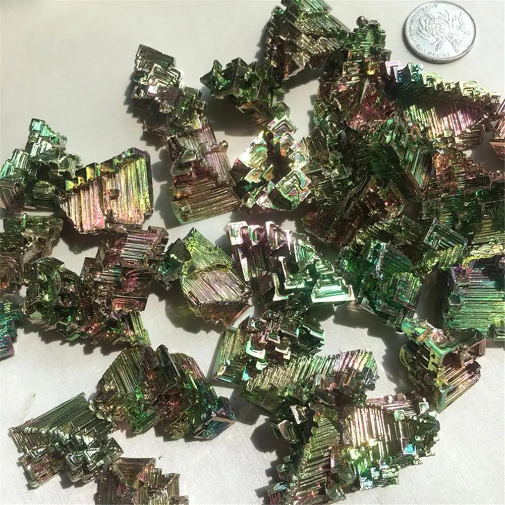 1 шт. необычный Искусственный драгоценный камень с титановым покрытием бимут