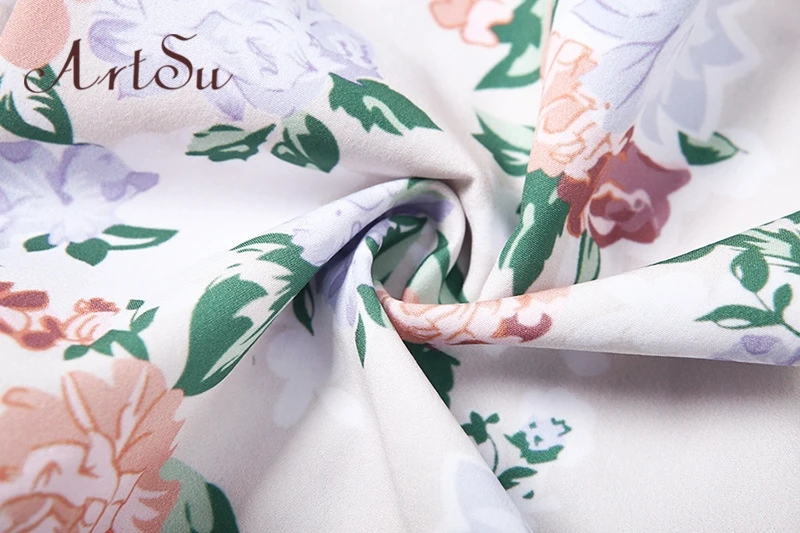 

ArtSu Female Floral Printed Shirts&Blouses 2019 Slash Neck Blouse Long Sleeve Lace up Crop Tops Backless Bodycon Shirt ASBL60283