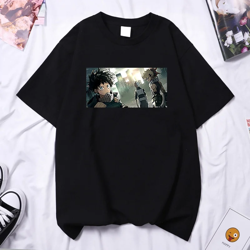

Camiseta estampa de anime my hero academia, camiseta feminina gótica de verão 2021, camiseta de marca harajuku, camiseta hip hop