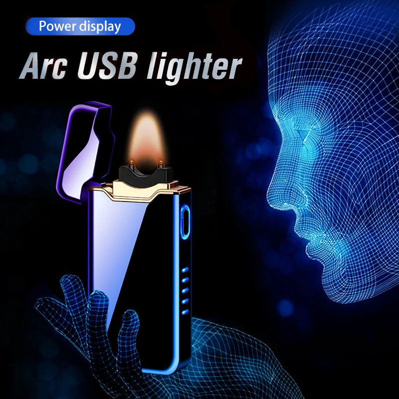 

2021 New Ignition Arc Electronic USB Electric Flame Lighter Metal Gift AI Charge Protection Cigar Lighters
