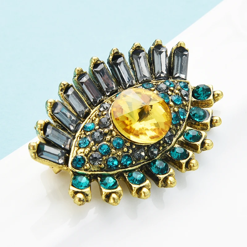 

Wuli&baby Rhinestone Eye Brooches Women Unisex Classic Lucky Eye Party Office Brooch Pins Gifts