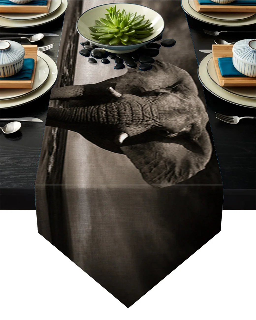 Wild Animals Elephant Sky Table Runners For Wedding Holiday Event Party Decoration Tablecloth Modern Runner Home Decor | Дом и сад