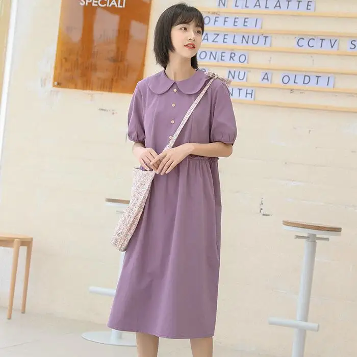 

Summer Boho Dress Women Cotton Linen Casual Short Sleeve Dresses Female Dress Vintage Solid Red Dress Robe Femme Vestido