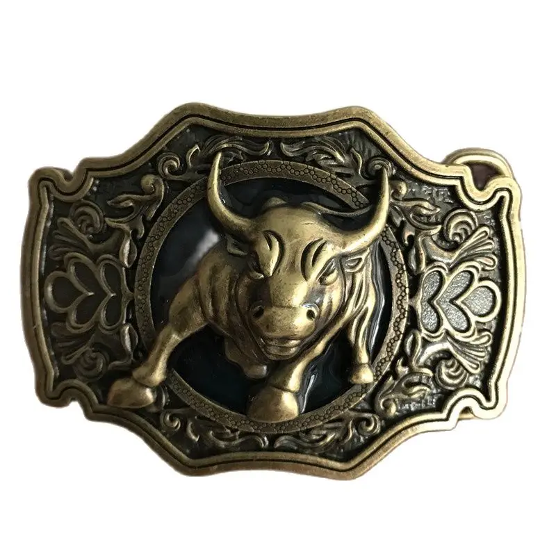 

Retail 2020 Latest Styles Cool 3D Bronze Bull Belt Buckle with 83*60mm 116g metal Fashion Man Woman Buckles For 4cm Wideth Belt