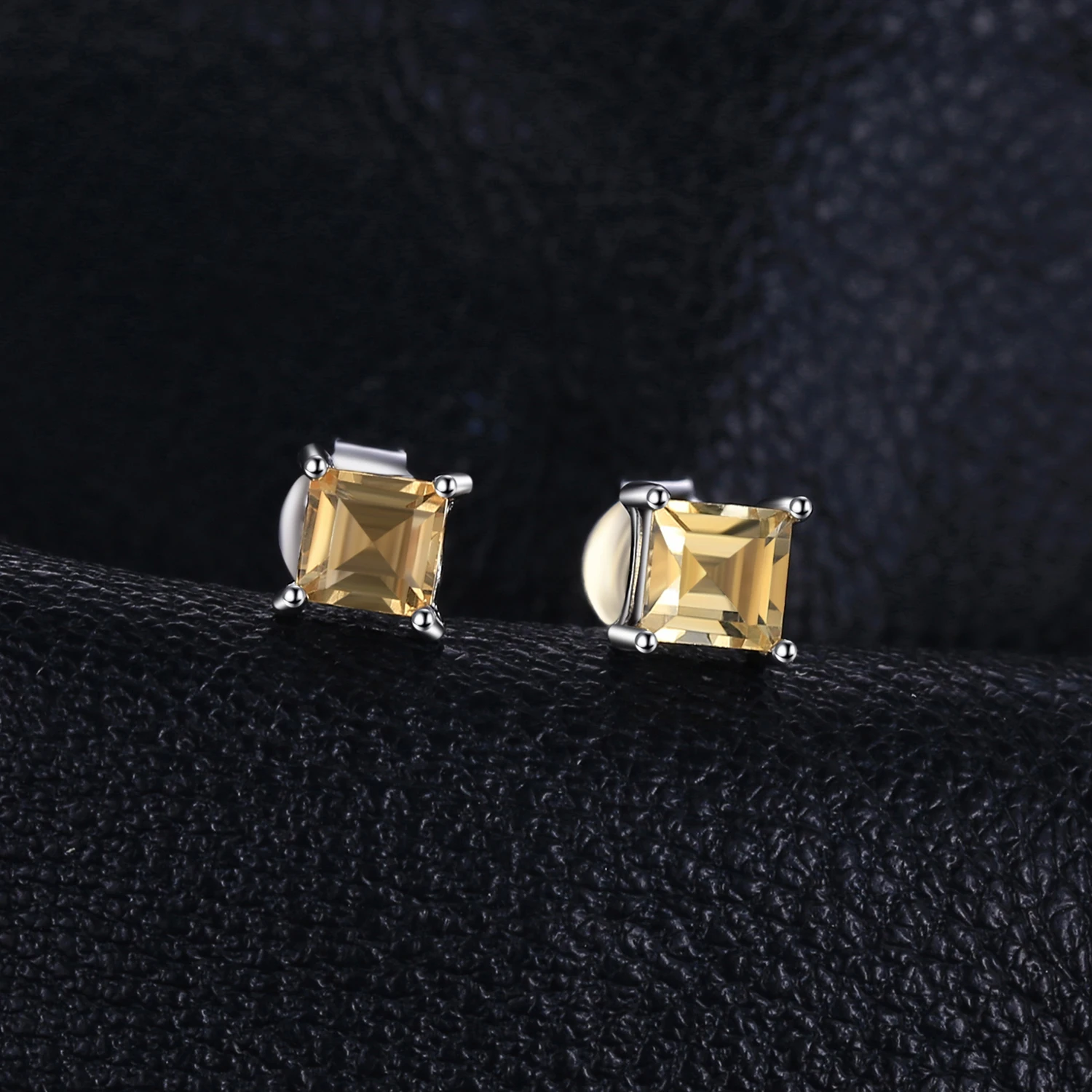 Jewelrypalace квадратный 0.6ct натуральный цитрин 925 серебро Серьги-гвоздики модные Серьги-гвоздики Красивые ювелирные изделия для Новинки для женщин